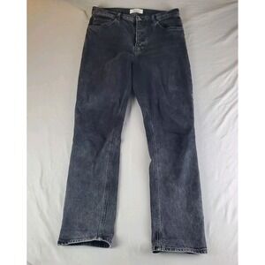 Reformation Jeans Womens 30 Black Straight Zip Fly Organic Cotton Stretch